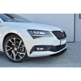 Накладка сплиттер на передний бампер на Skoda Superb III